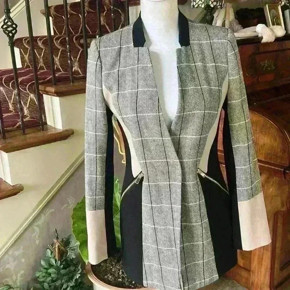 River Island ladies Blazer UK8. Colorblock. Gold Zipper pockets and snap closure - Picture 15 of 16